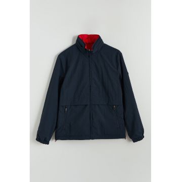 Jacheta reversibila cu guler scurt - Rosu/Bleumarin