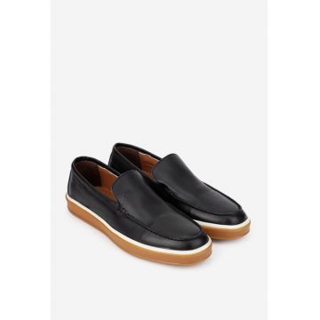 Mocasini barbati  confectionati din piele naturala neagra