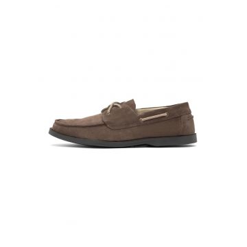 Mocasini din piele intoarsa - Maro taupe