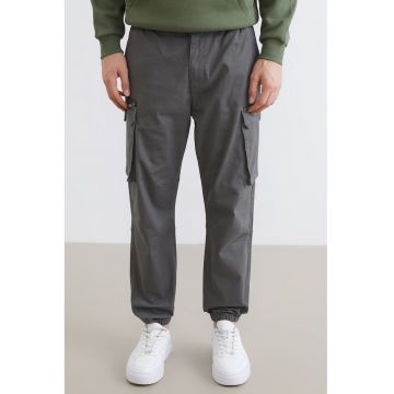 Pantaloni cargo cu talie medie - Kaki