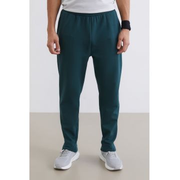 Pantaloni de trening regular fit cu model uni - Verde englez