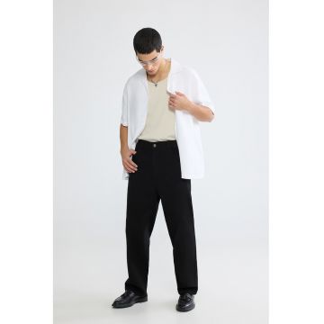 Pantaloni lejeri cu buzunare - Negru