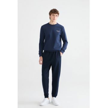 Pantaloni regular fit de trening - Bleumarin