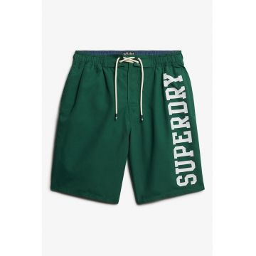 Pantaloni scurti de baie cu logo - Alb/Verde englez