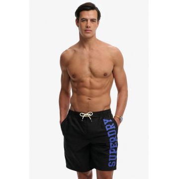 Pantaloni scurti de baie cu logo - Negru/Albastru royal