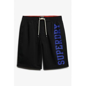 Pantaloni scurti de baie cu logo - Negru/Albastru royal