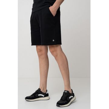 Pantaloni scurti de bumbac cu buzunare laterale - Negru