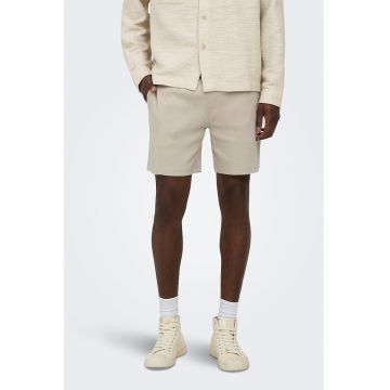 Pantaloni scurti din amestec de bumbac - Bej deschis -