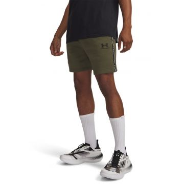Pantaloni scurti din fleece cu logo si snur Icon - Negru/Kaki inchis