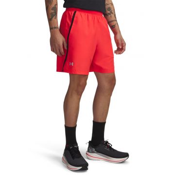 Pantaloni scurti pentru alergare Launch 7'' - Negru/Rosu vermillion
