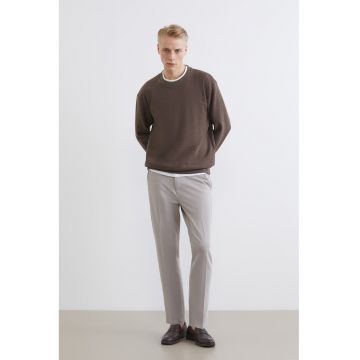Pantaloni slim fit cu model uni - Gri deschis