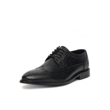 Pantofi barbatesti -  din piele naturala - negru -