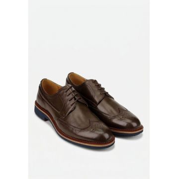 Pantofi barbati din piele naturala - 654875 - Maro