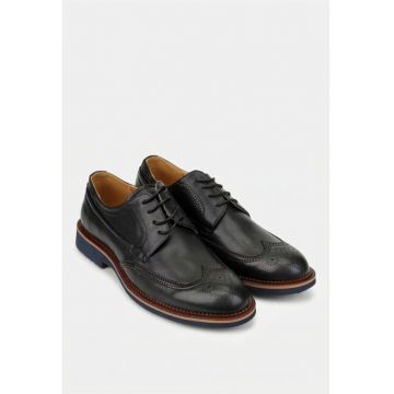 Pantofi barbati neagra piele naturala - Negru