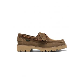 Pantofi boat de piele Cleyhill - Caramel