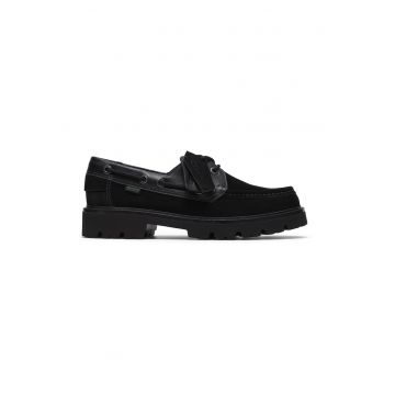 Pantofi boat de piele Cleyhill - Negru