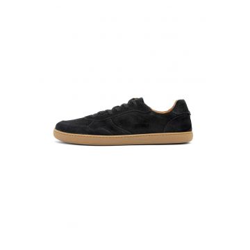 Pantofi de piele intoarsa cu sireturi - Negru