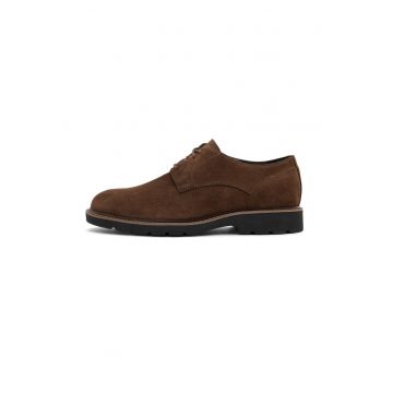 Pantofi derby de piele Harry - Maro inchis/Maro