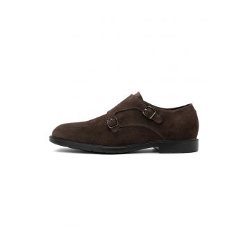 Pantofi din piele cu catarama Jess - Maro inchis
