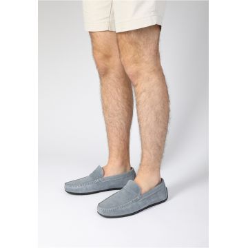 Pantofi loafer uni de piele intoarsa