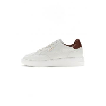 Pantofi sport din piele ecologica cu model monograma - Alb murdar