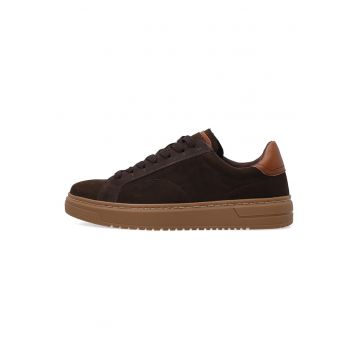 Pantofi sport din piele intoarsa si piele naturala - Maro