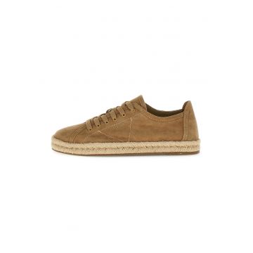 Pantofi sport low-cut din piele intoarsa - Caramel