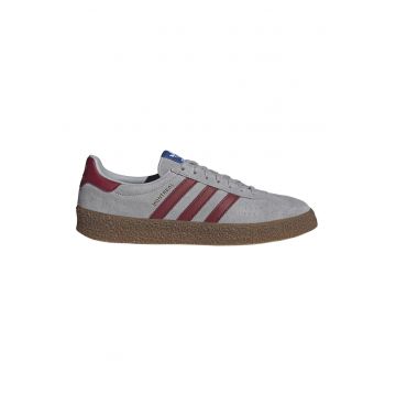 Pantofi sport Montreal de piele intoarsa - Rosu inchis/Gri