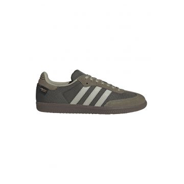 Pantofi sport Samba din material textil cu garnituri din piele intoarsa - Kaki inchis