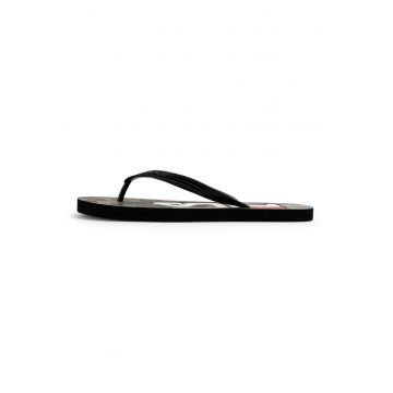 Papuci flip-flop cu logo Troy - Negru