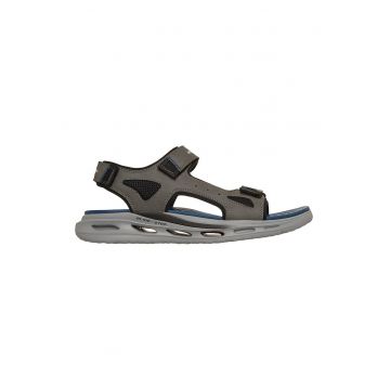 - Sandale cu talpa plata si inchidere velcro - Negru/Gri inchis