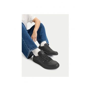 Tenisi barbati -  piele naturala - negru - confortabili