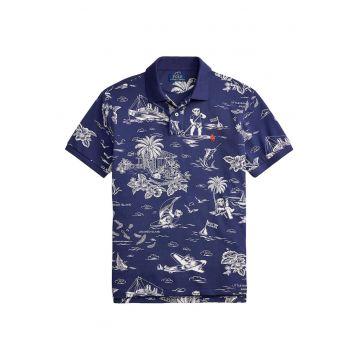 Tricou barbati -  slim fit - bleumarin - bumbac - Albastru marin