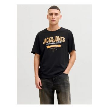 Tricou cu decolteu la baza gatului - barbati - Standard fit - Negru -