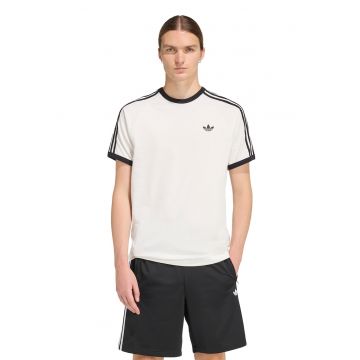 Tricou cu decolteu la baza gatului si logo - Alb murdar