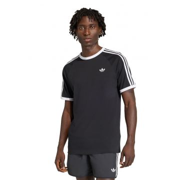 Tricou cu decolteu la baza gatului si logo - Negru