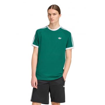 Tricou cu decolteu la baza gatului si logo - Verde aquamarin