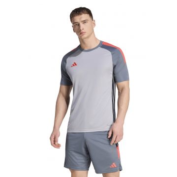 Tricou cu decolteu rotund pentru fotbal Tiro Essentials - Gri deschis/Gri cenusiu/Portocaliu pal