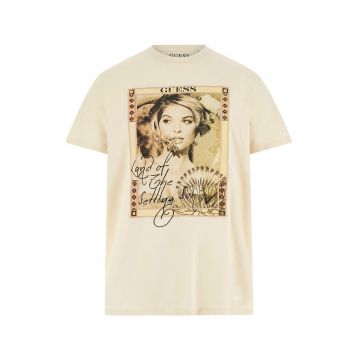 Tricou cu imprimeu foto - Negru/Galben pal