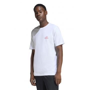 Tricou cu text Bold - Alb optic