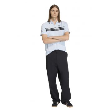 Tricou polo cu detalii brodate - Negru/Albastru glaciar