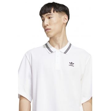 Tricou polo lejer cu logo - Negru/Alb optic
