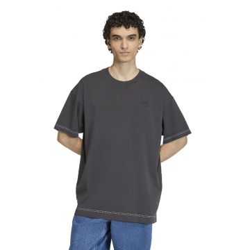 Tricou supradimensionat cu imprimeu - Violet/Bej/Gri antracit