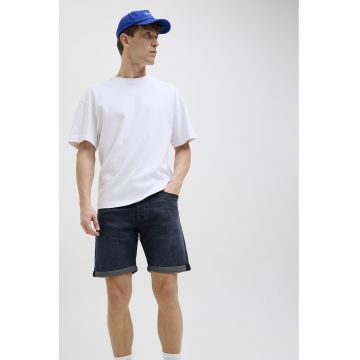 Bermude de denim cu mansete pliate - Albastru ultramarin -