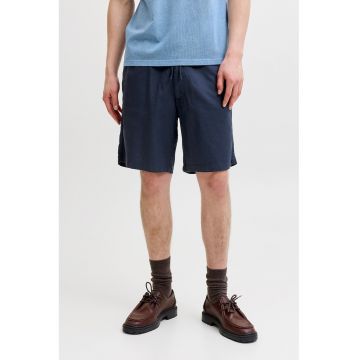 Bermude din amestec de in - Bleumarin