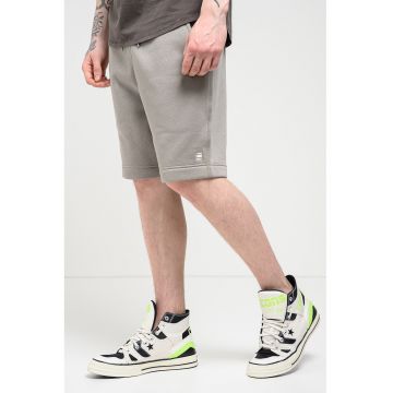 Bermude sport slim fit din amestec de bumbac organic Premium Core - Maro taupe deschis