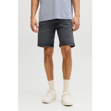 Blugi scurti cu model uni - Gri inchis