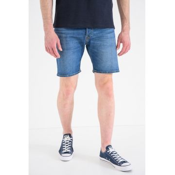 Blugi scurti din denim cu buzunare - Albastru melange