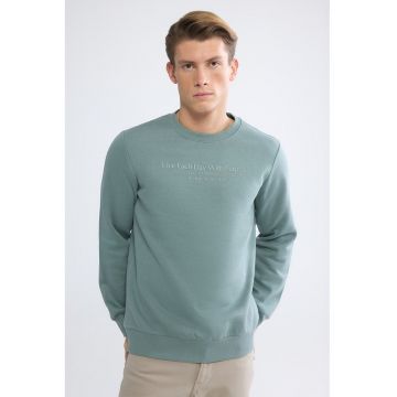 Bluza de trening cu imprimeu text - Verde pal