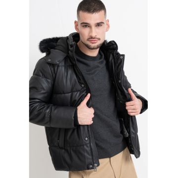 Geaca cu fermoar si buzunare - Negru stins